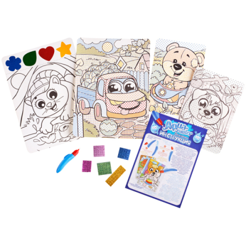 311057.66 Набор для творчества Danko toys "Aqua painter. Грузовичок", волшебная кисточка,  блестки разноцветны фото 2