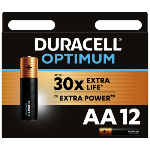 853062 Батарейка Duracell Optimum AA (LR06) алкалиновая, 12BL (уп)