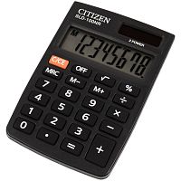 268473.66 Калькулятор карманный Citizen SLD-100NR, 8 разр., двойное питание, 58*88*10мм, черный