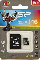 855785.01 Флеш карта microSDHC 16Gb Class10 Silicon Power SP016GBSTHBU1V10SP + adapter