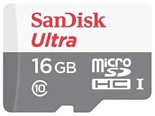 1008941.01 Флеш карта microSDHC 16Gb Class10 Sandisk SDSQUNS-016G-GN3MN Ultra 80 w/o adapter
