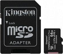 1206992.01 Флеш карта microSDXC 64Gb Class10 Kingston SDCS2/64GB Canvas Select Plus + adapter