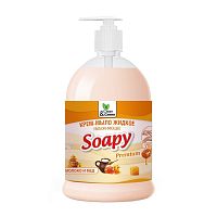 847127.68 Крем-мыло жидкое "Soapy" молоко и мёд увлажняющее с дозатором 1000 мл. Clean&Green CG8113