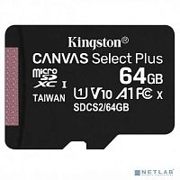 1379678.34 KINGSTON 64 ГБ microSDXC UHS-I Canvas Select Plus, 100X, Class 10, SDCS2/64GBSP, 1 шт., переходник б